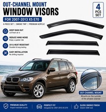 Rain Guards Window Visors for BMW X5 2007-2013 E70 Out-Channel Deflectors 4PC picture