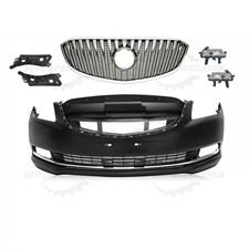 Front Bumper+Upper Grill+Support 6pcs For 2014 2015 2016 Buick LaCrosse Black picture