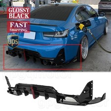 For BMW G20 LCI 330i M340I 2023-2026 Gloss Black Rear Bumper Diffuser W/ LED Set picture