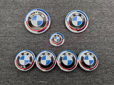 7pcs 50 Year Roundel Plus Grommets Front Rear Emblem Badge Steering Wheel Cap picture