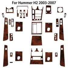 36Pcs Hummer H2 full interior dashbard trim kit in wood grain brown 2003-07 picture