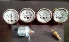 With Oil temp Sender 52mm Electrical Oil Pressure Temp Amp Fuel Gauge WH picture