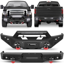 Front or Rear Bumper For 2009-2014 Ford F150 Offroad With Winch Plate LED Lights picture