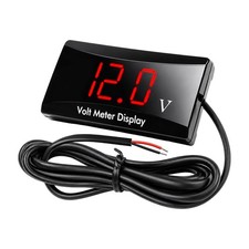 DC 12V Car Digital Voltmeter, LED Display Auto Voltage Gauge (Red) Waterproof picture