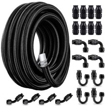 6AN-8AN-10AN PTFE Fuel Line Kit E85 Nylon Braided Fuel Hose Kit 10FT-20FT-30FT picture