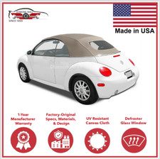Convertible Soft Top Fits 2003-2010 Volkswagen VW New Beetle w/DOT Window, Tan picture