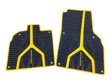Lamborghini Aventador SV Alcantara/Eco Leather Floor Mats, Black/Yellow picture