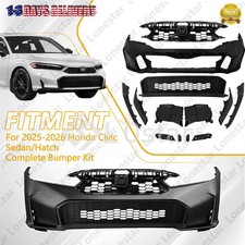 Front Complete Bumper Cover Kit W/ Upper Lower Grille For 2025-2026 Honda Civic picture