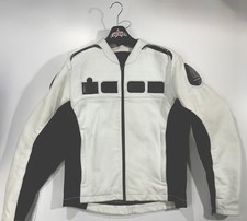 Vintage ICON white leather Titanium model motorcycle jacket  XL NWOT Never Worn picture