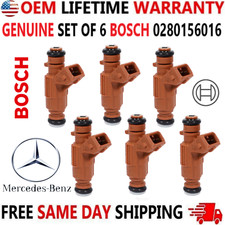 Genuine BOSCH Set of 6 Fuel Injectors for 03-08 Mercedes-Benz V6 V8 #0280156016 picture