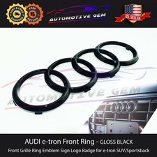 NEW AUDI e-tron GLOSS BLACK Front Grille Ring Emblem etron SUV Sportback etron picture