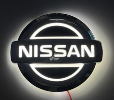 LED Emblem 117x100mm Car Exterior Parts 4.61 ×3.94 in White Light for🚀Nissan 5D picture