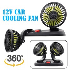 12V Dual Head 360° Rotatable Car Fan Cooler w/ Lighter Plug For Car Truck RV  picture