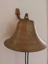 Vintage Brass Fog Bell 8 Inch Marine Boat Wall Mounted Gorgeous Large picture