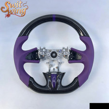Purple leather Black Carbon Fiber Steering Wheel Fit For Infiniti Q50 2014-2017 picture