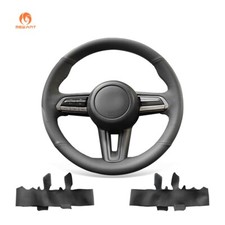 MEWANT DIY Black PU Leather Steering Wheel Wrap for for Mazda 3 Axela CX-30 CX30 picture