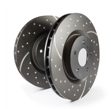 2004-2011 Ford F-150 Rear Slotted Dimpled Brake Rotors Pair EBC 3GD Kit GD7179 picture