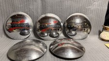 Vintage 1941–1948 Chevy Car, Truck, Dog Dish, Hubcaps Set Of 5 OEM picture