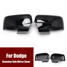 Pair Glossy Black Car Rearview Side Mirror Cover For Dodge Ram 1500 2500 2013-18 picture