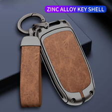 Car Key Fob Key Case Cover For Dodge Charger Jeep Cherokee Chrysler Zinc Leather picture