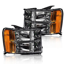 2x Clear For 2007-2013 GMC Sierra 1500 2500HD 3500HD Headlights Lamps Left+Right picture