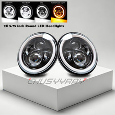 2X 5 3/4 5.75'' Inch Round LED Headlights Projector DRL with Turn Signal For Car picture