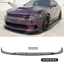 Front Bumper Lip Splitter Gloss Black V2 Style For 2015-2023 Dodge Charger SRT picture