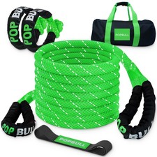 30ft Kinetic Recovery Tow Rope 48500lbs Heavy Duty Energy Rope + 2 Soft Shackles picture