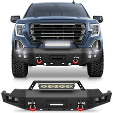 For 2019-2022 GMC Sierra 1500 Steel Front Bumper With Winch Plate & LED Lights picture