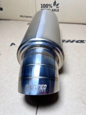 K-TUNED Universal Performance Racing Exhaust Muffler  Inlet 2” Outlet 3” Polish picture