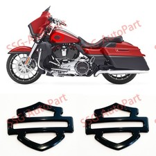 2x METAL Gloss Black Harley CVO Custom Metal Tank Emblems Show Gloss Finish picture