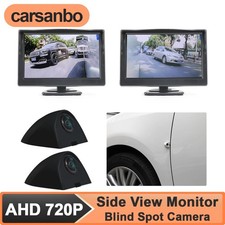 Side Blind Spot Assist Mirror System Wide Angle+Night Vision Camera L+R Monitor picture