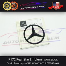 R172 SLC43 AMG Trunk Star Emblem MATTE BLACK Rear Logo Badge Mercedes SLK350 picture