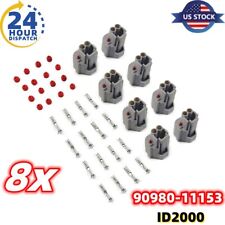 8* For Nippon Denso 2-Pin Fuel Injector Connector Plug Clip Kit Set 90980-11153 picture