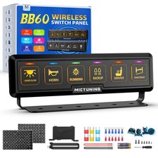 MICTUNING Wireless RGB 6 Gang Switch Panel 12v 24v LED Control Relay System Box picture