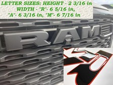 3D BLACK RED OUT DOMED FRONT LETTER COVERS FOR RAM 2025 2026 picture