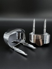 Vtg .Yankee Metal Products Chrome Twin Post Fender Car Mirrors Pair 50's Hot Rod picture