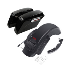 Hard Saddlebags &LED Rear Fender For Harley Touring Street Road Glide 09-13 10 picture