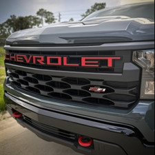Overlay Grill Letters Inserts 2022 2023 2024 2025 Silverado Red NOT VINYL picture