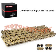 Gold 420 X-Ring Chain 106 Link & Connecting Master Link for Honda Grom 125 14-20 picture