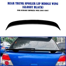 1x Gloss Black Rear Trunk Spoiler Lip Middle Wing For Subaru Impreza Wrx 01-07 picture