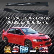 JDM PU Black Side Body Skirts Fits 2001-2007 Mitsubishi Lancer Evolution 7 8 9 picture