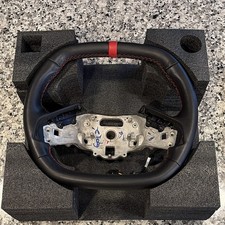 OEM Corvette C8 Steering Wheel With Adrenaline Red Stripe & Stitching w Heated picture