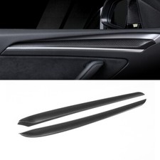 Matte Real Carbon Fiber Door Panel Trim For tesla model Y 3 Interior Accessories picture