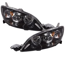 PERDE Halogen Headlight Set For 07-09 Hatchback Mazda 3 MPS Mazdaspeed 3 Black picture