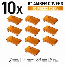 10pcs 6 inch Amber Protective Lens Cover for Offroad LED Light Bar 6