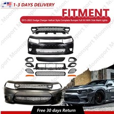Fits 2015-2022 Dodge Charger Front Bumper Kit Hellcat Style W/ Side Mark Lights picture