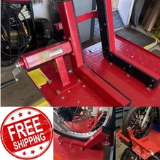 Motorcycle Wheel Vise Stop Chock Brace Accessory Heavy Duty Adjustable Holder picture