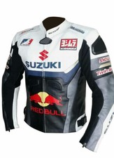 New Suzuki Motorbike / Motorcycle Racing Biker Leather Jacket XS-4XL Custom Made picture