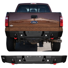 Rear Bumper w/LED Lights & D-Rings Fit 1999‑2016 Ford F‑250 F‑350 Super Duty picture